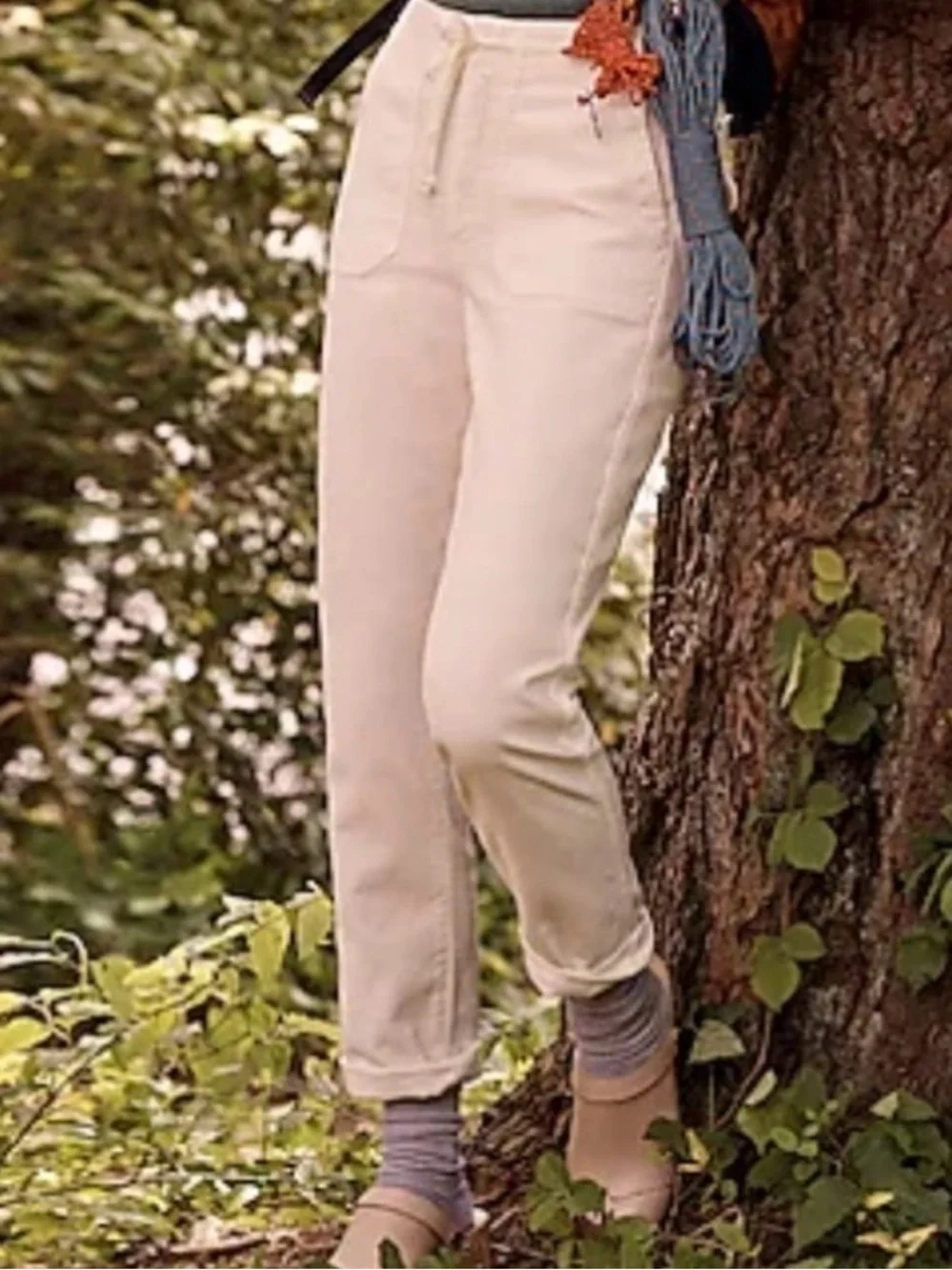 J. Crew Cream Straight-Leg Drawstring Pants